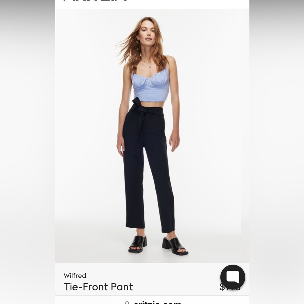 Wilfred Tie Front Pant in dark blue. Size 8. Almost new.